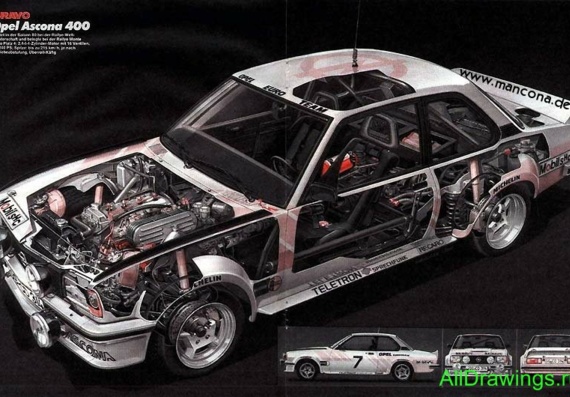 Opel Ascona 400 (Опель Аскона 400) - чертежи (рисунки) автомобиля